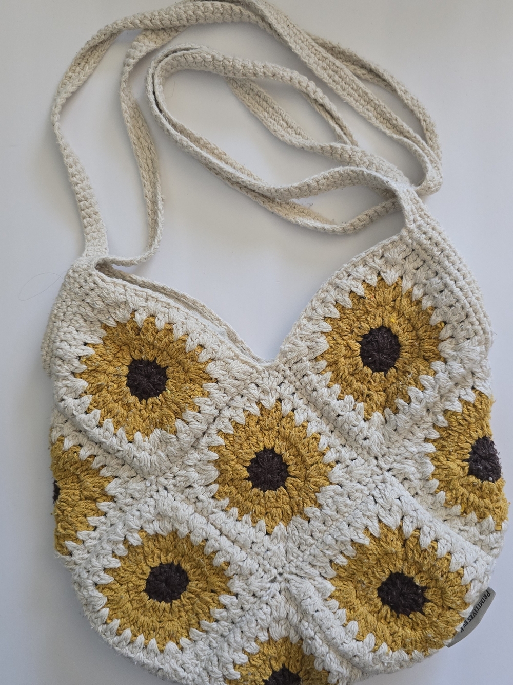 Primitives By Kathy Sunflower Crochet Boho Cottagecore Tote Bag